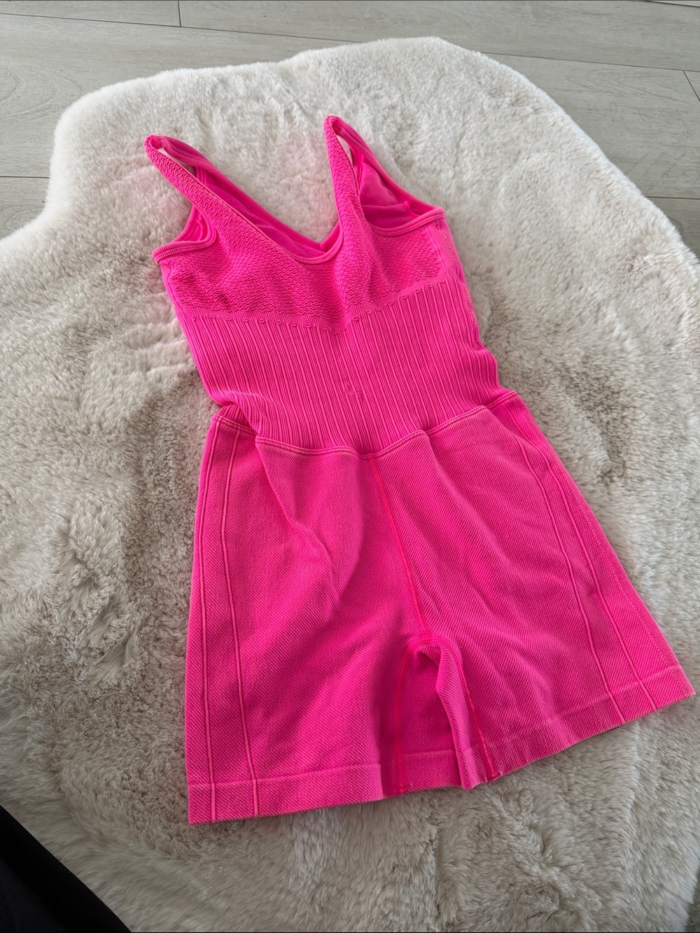 JoyLab Bright Pink Ribbed Romper - Picture 2 of 2